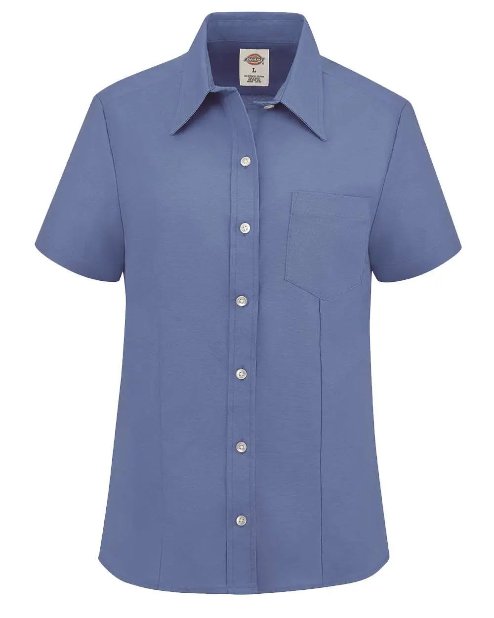 Dickies S254 Women’s Short Sleeve Stretch Oxford Shirt - French Blue