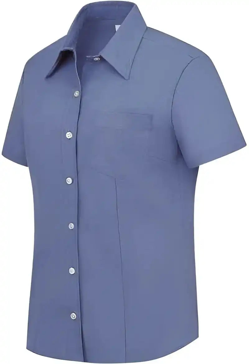 Dickies S254 Women’s Short Sleeve Stretch Oxford Shirt French Blue
