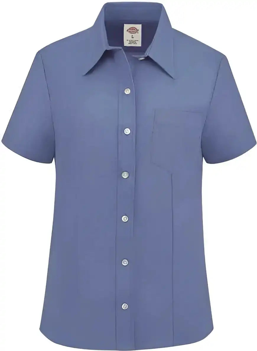 Dickies S254 Women’s Short Sleeve Stretch Oxford Shirt French Blue