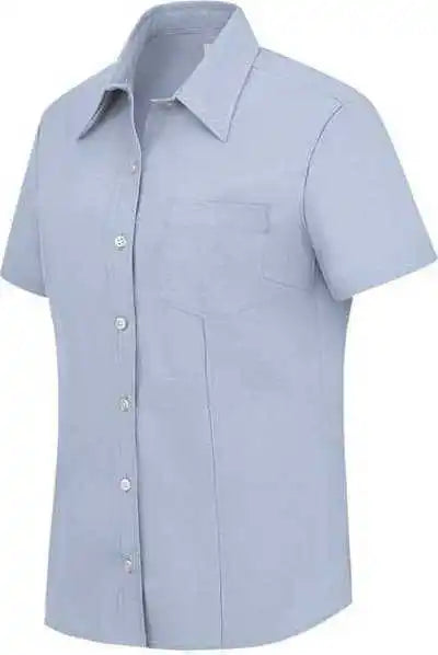 Dickies S254 Women’s Short Sleeve Stretch Oxford Shirt Light Blue