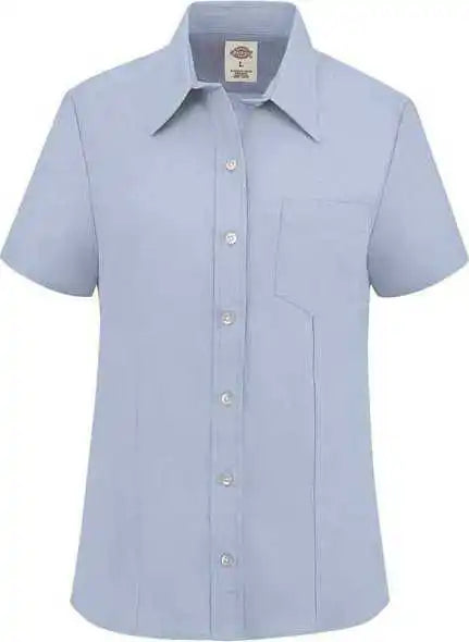 Dickies S254 Women’s Short Sleeve Stretch Oxford Shirt Light Blue