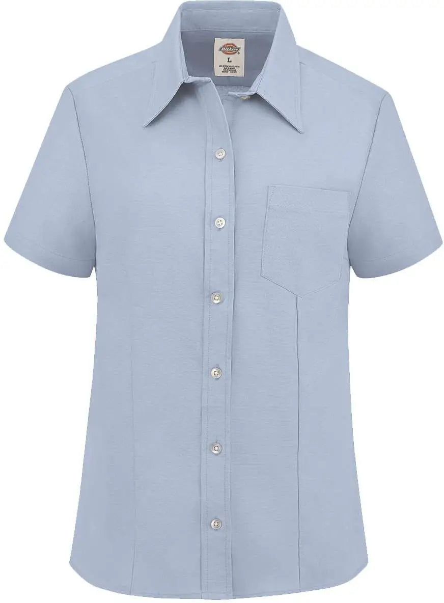 Dickies S254 Women’s Short Sleeve Stretch Oxford Shirt - Light Blue