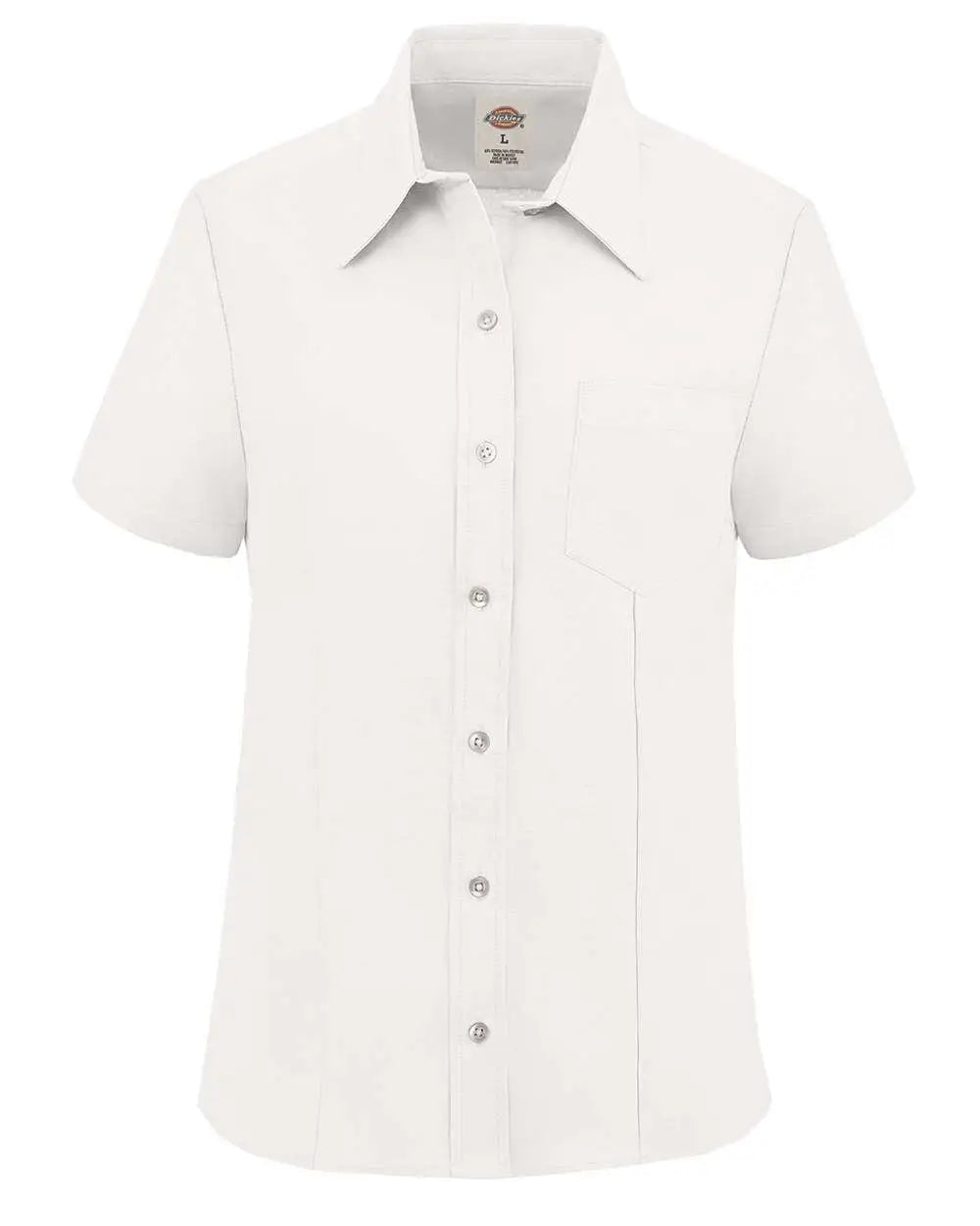 Dickies S254 Women’s Short Sleeve Stretch Oxford Shirt - White