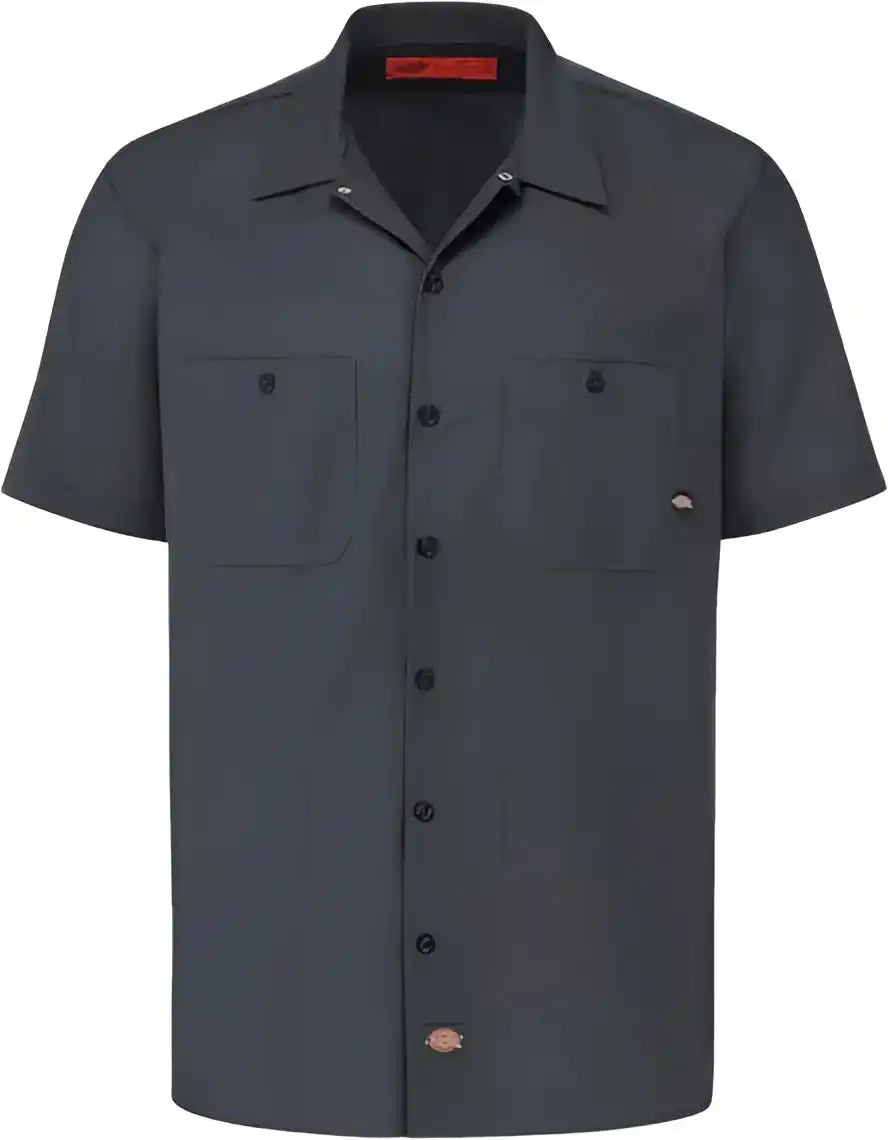 Dickies S535l Industrial Short Sleeve Work Shirt Long Sizes Dark Charcoal