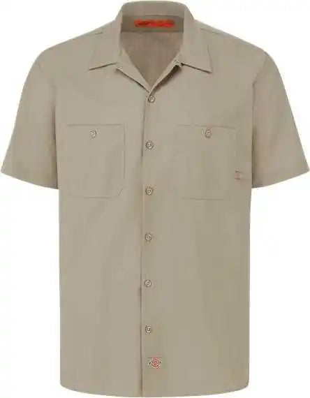 Dickies S535l Industrial Short Sleeve Work Shirt - Long Sizes - Desert Sand