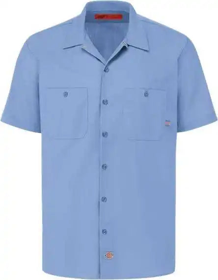 Dickies S535l Industrial Short Sleeve Work Shirt Long Sizes Light Blue