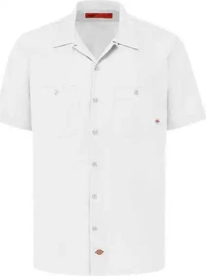Dickies S535l Industrial Short Sleeve Work Shirt - Long Sizes - White