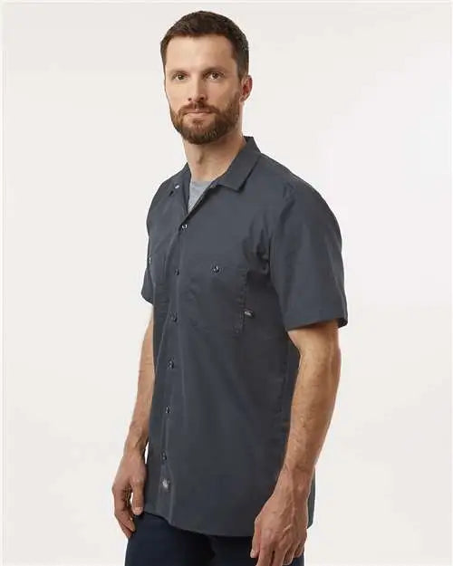 Dickies S535t Industrial Short Sleeve Work Shirt - Tall Sizes - Dark Charcoal