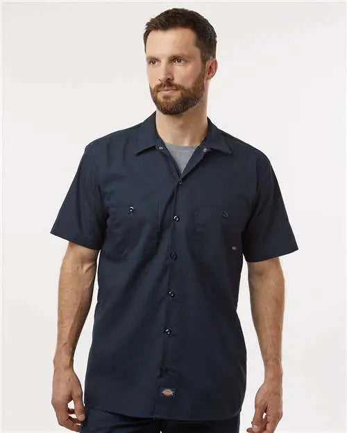 Dickies S535t Industrial Short Sleeve Work Shirt - Tall Sizes - Dark Navy