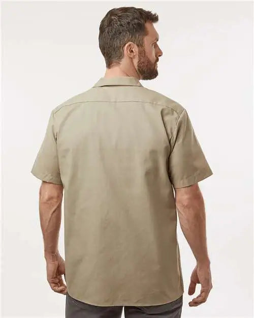 Dickies S535t Industrial Short Sleeve Work Shirt - Tall Sizes - Desert Sand