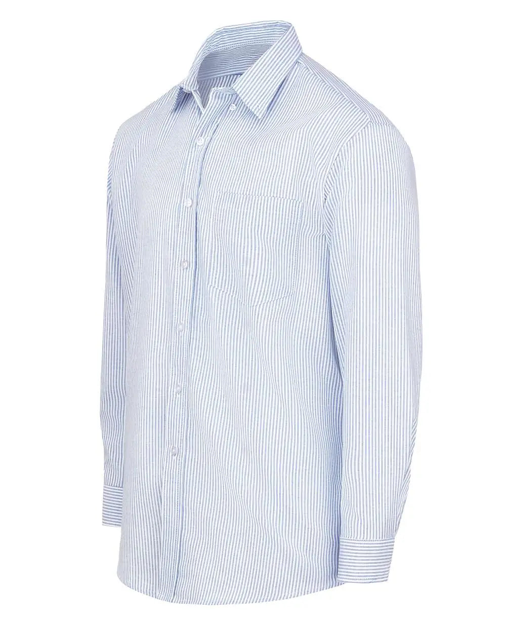 Dickies Sss36 Long Sleeve Oxford Shirt - Blue White Stripe