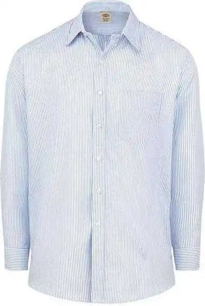 Dickies Sss36l Long Sleeve Oxford Shirt - Sizes - Blue White Stripe