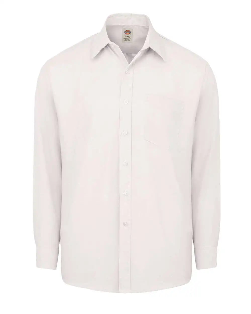 Dickies Sss36t Long Sleeve Oxford Shirt - Tall Sizes - White - 15.5