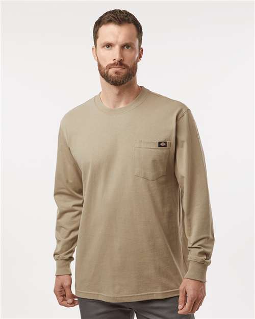 Dickies Wl50t Traditional Heavyweight Long Sleeve T-shirt - Tall Sizes - Desert Sand