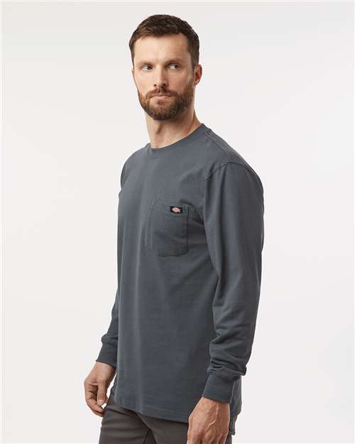 Dickies Wl50t Traditional Heavyweight Long Sleeve T-shirt - Tall Sizes - Charcoal