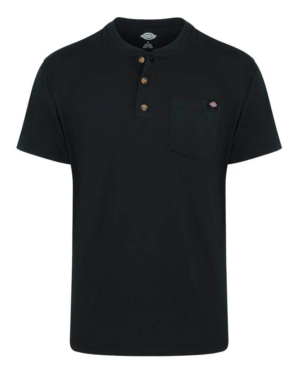 Dickies Ws51 Heavyweight Traditional Short Sleeve Henley - Black