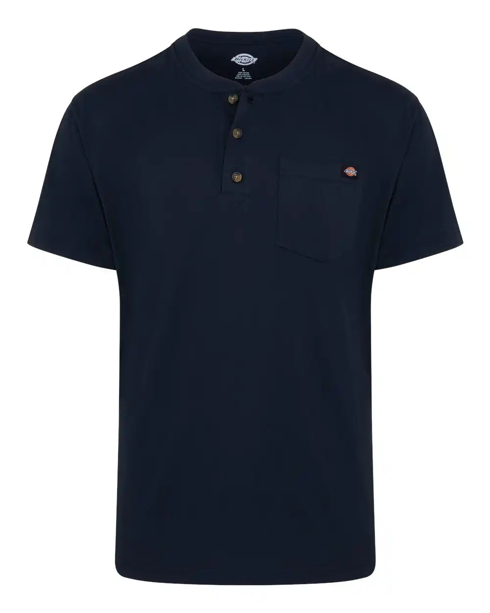 Dickies Ws51t Heavyweight Traditional Short Sleeve Henley - Tall Sizes - Dark Navy - Xlt
