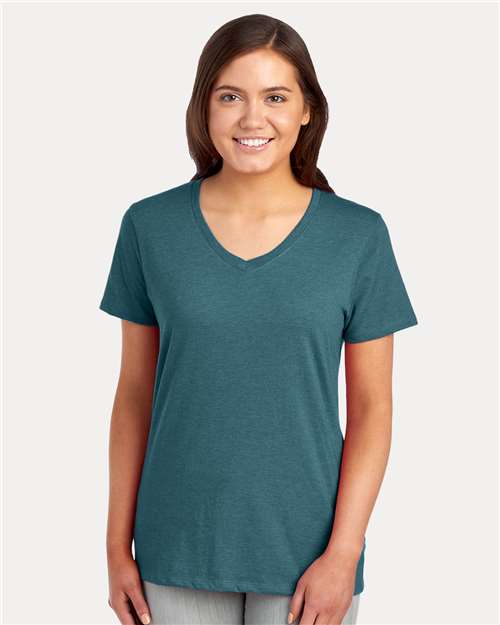 Digital Teal Heather Women's Premium Blend V-Neck - 560WVR