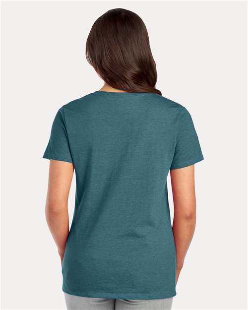 Digital Teal Heather Women's Premium Blend V-Neck - 560WVR
