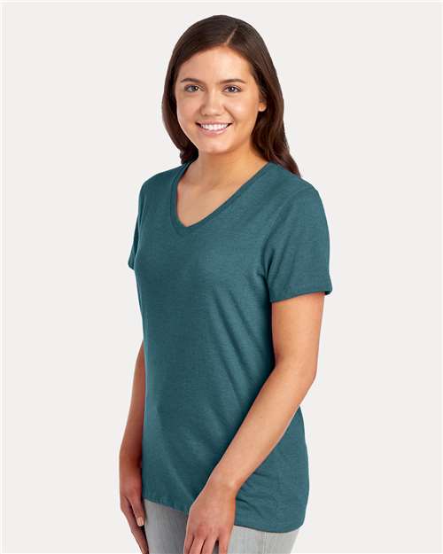 Digital Teal Heather Women&#39;s Premium Blend V-Neck - 560WVR