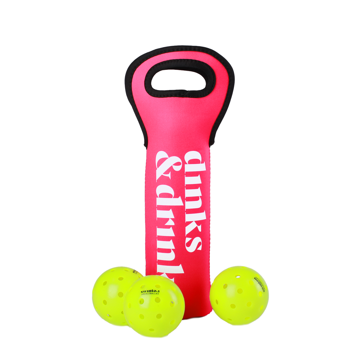 Dinks ?N Drinks Sleeve of Pickleballs - Pink: &