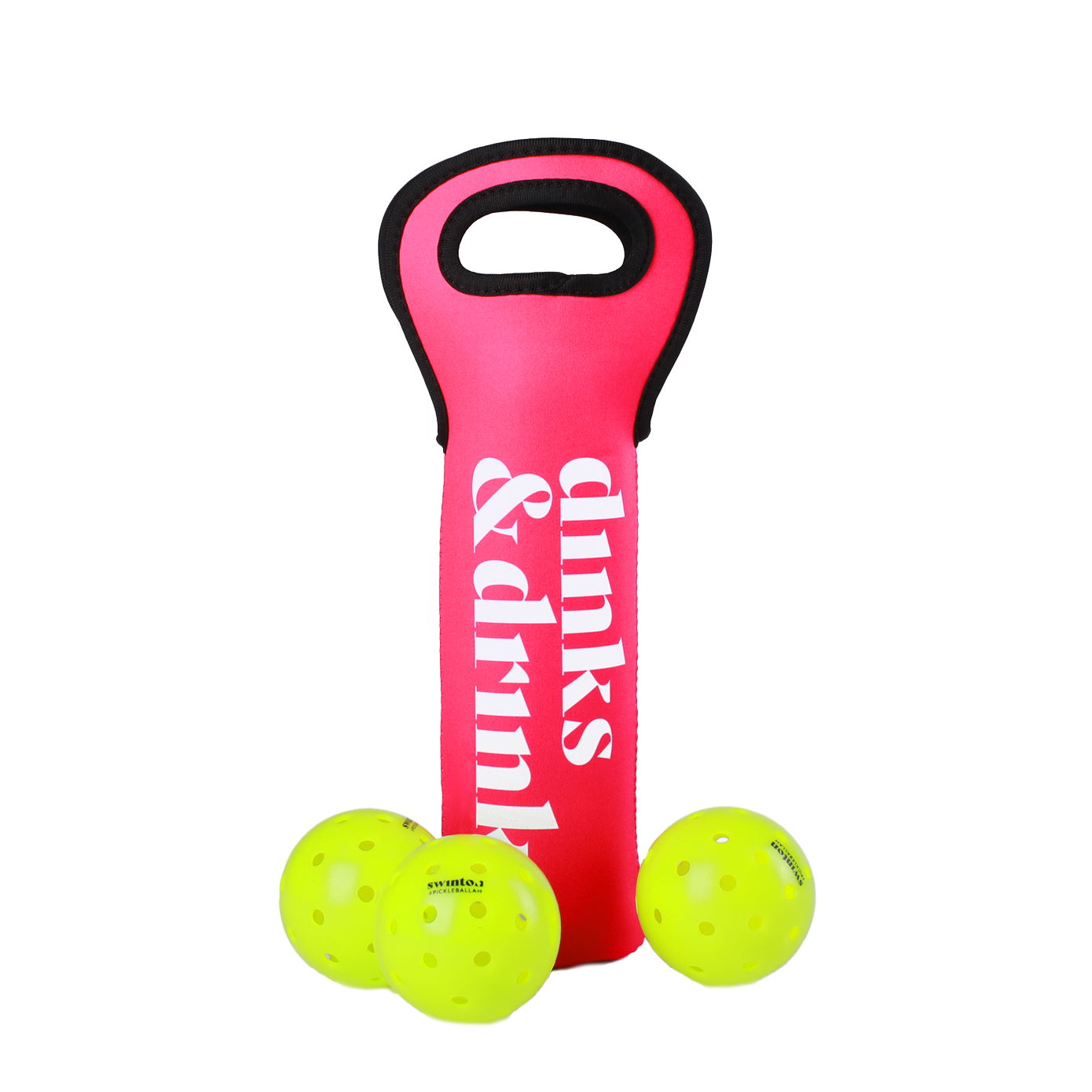 Dinks ?N Drinks Sleeve of Pickleballs - Pink: &