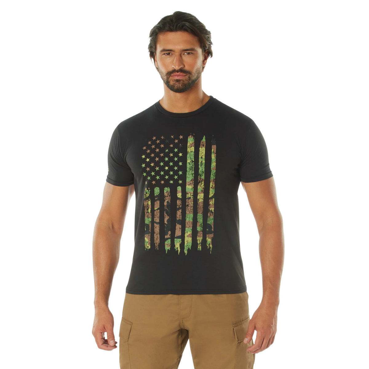 Distressed us Flag Athletic Fit T-shirt - Camo / s