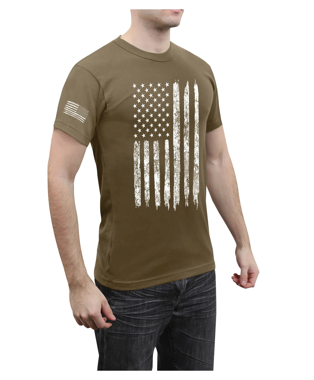 Distressed us Flag Athletic Fit T-shirt
