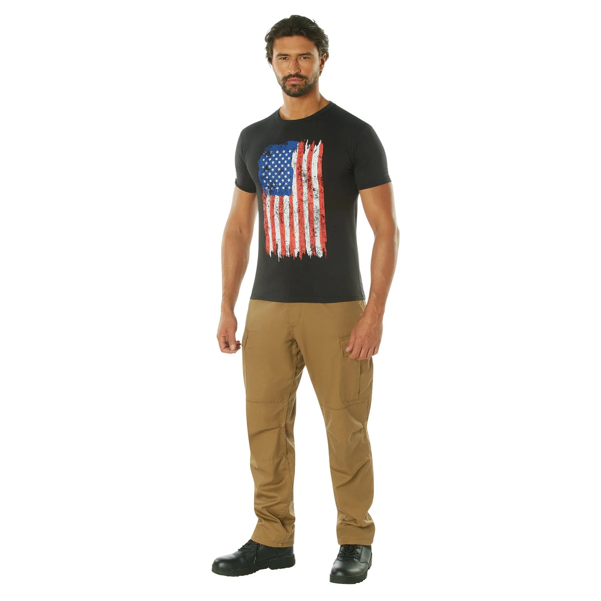 Distressed us Flag Athletic Fit T-shirt