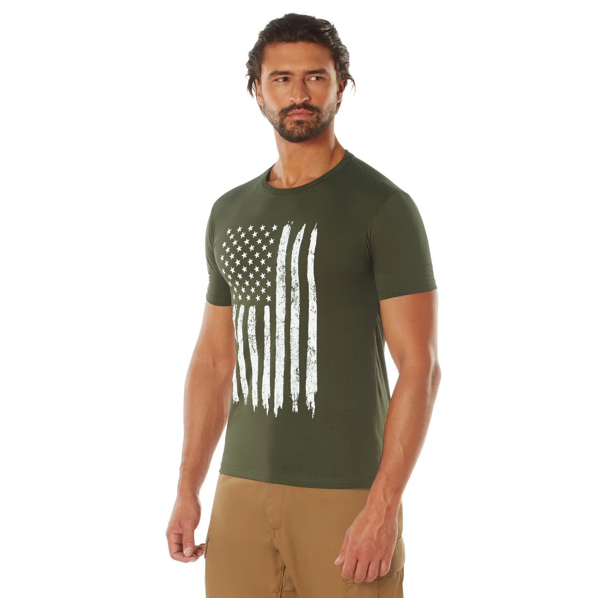 Distressed us Flag Athletic Fit T-shirt