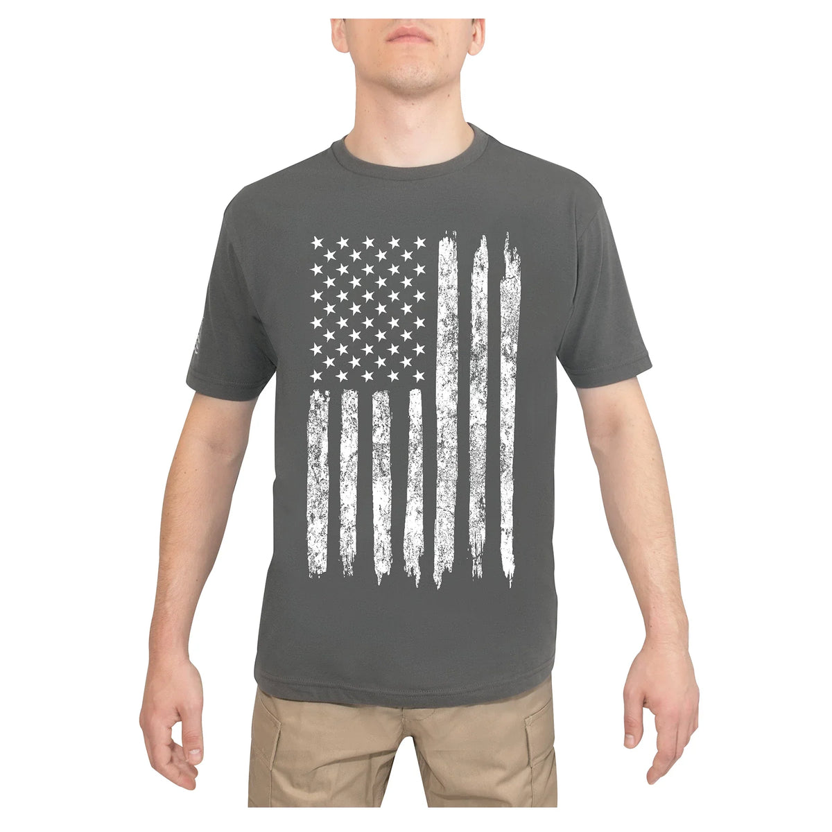 Distressed us Flag Athletic Fit T-shirt