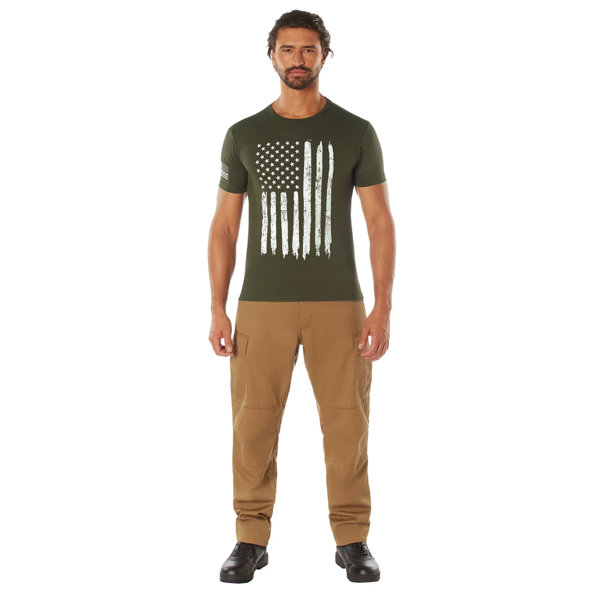 Distressed us Flag Athletic Fit T-shirt