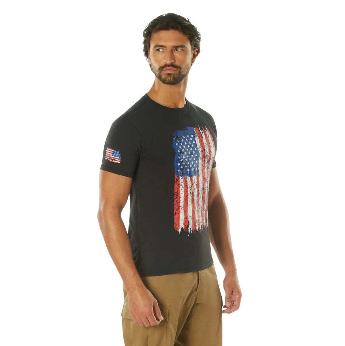 Distressed us Flag Athletic Fit T-shirt