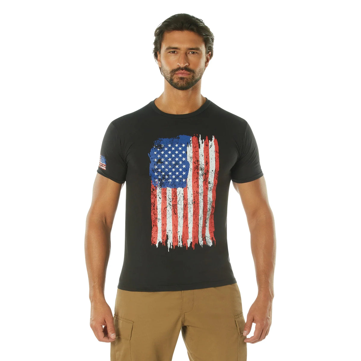 Distressed us Flag Athletic Fit T-shirt - Red / White / Blue / s