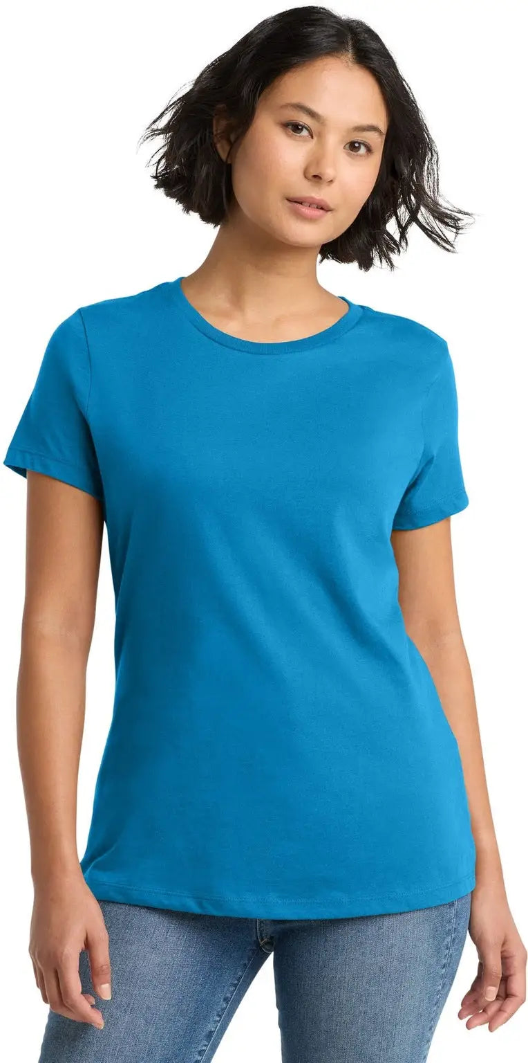 District Dm104l Women’s Perfect Weight Tee - Bright Turquoise - Ladies Xs