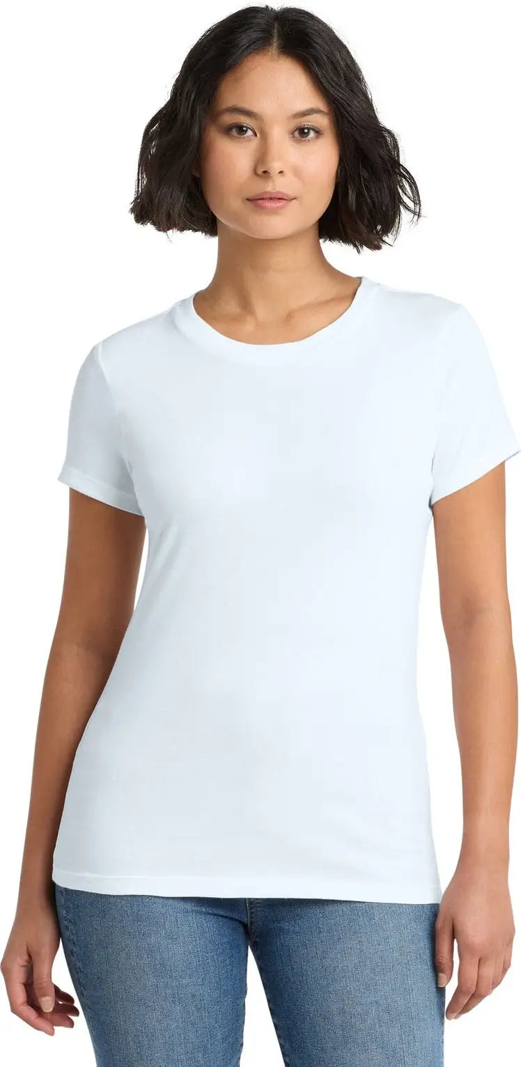 District Dm104l Women’s Perfect Weight Tee - Bright White - Ladies Xs