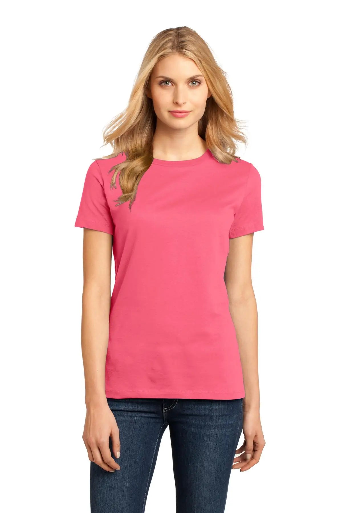 District Dm104l Women’s Perfect Weight Tee - Coral - Ladies Xs