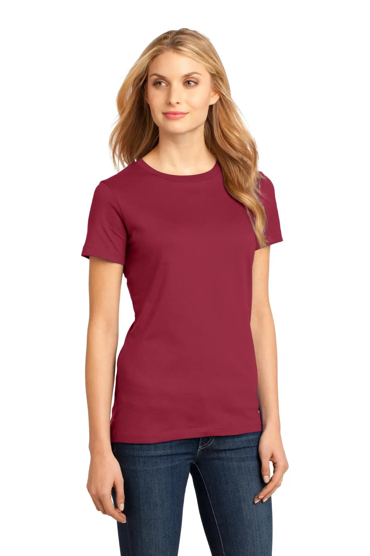 District Dm104l Women’s Perfect Weight Tee - Sangria