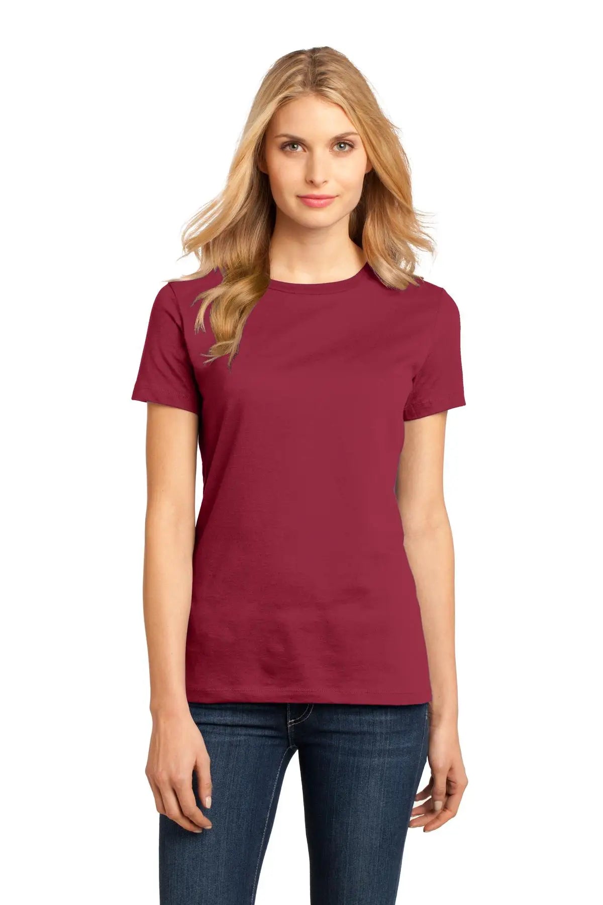 District Dm104l Women’s Perfect Weight Tee - Sangria - Ladies Xs