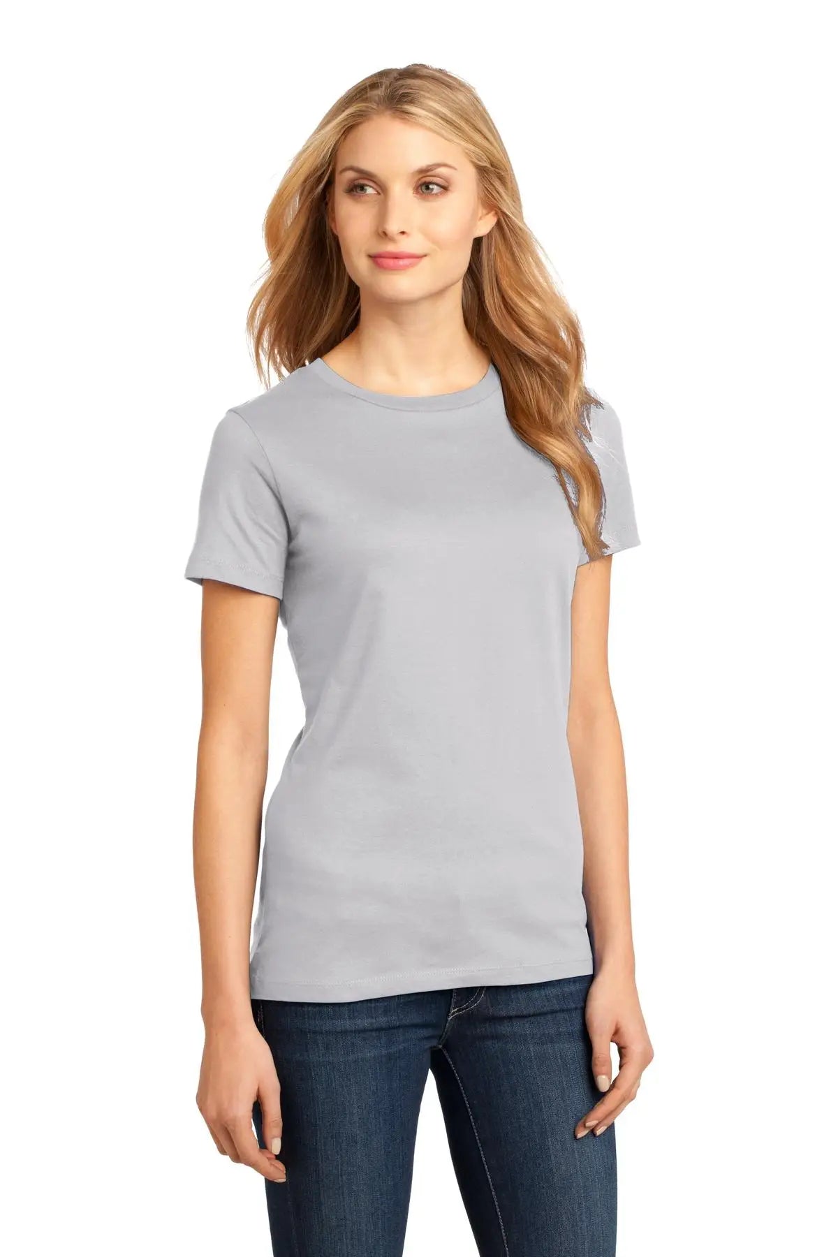 District Dm104l Women’s Perfect Weight Tee - Silver
