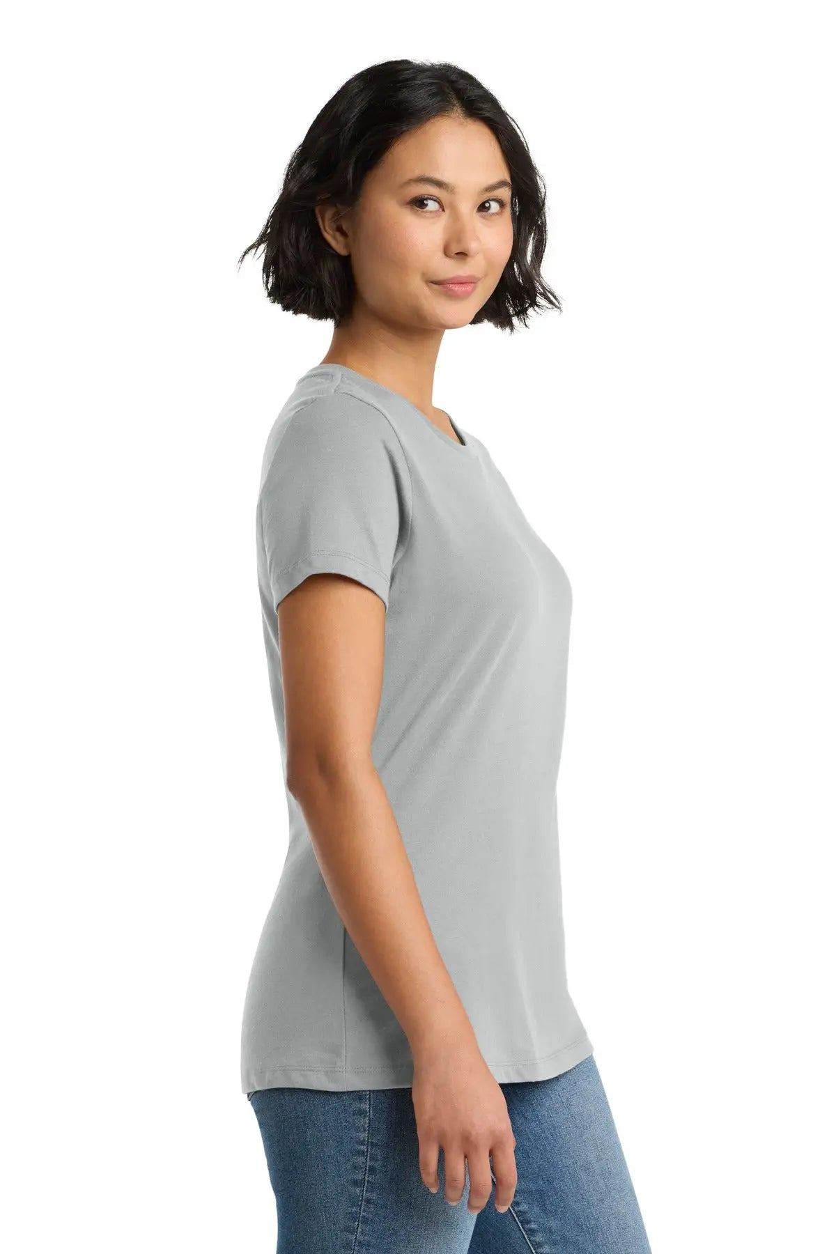 District Dm104l Women’s Perfect Weight Tee - Silver