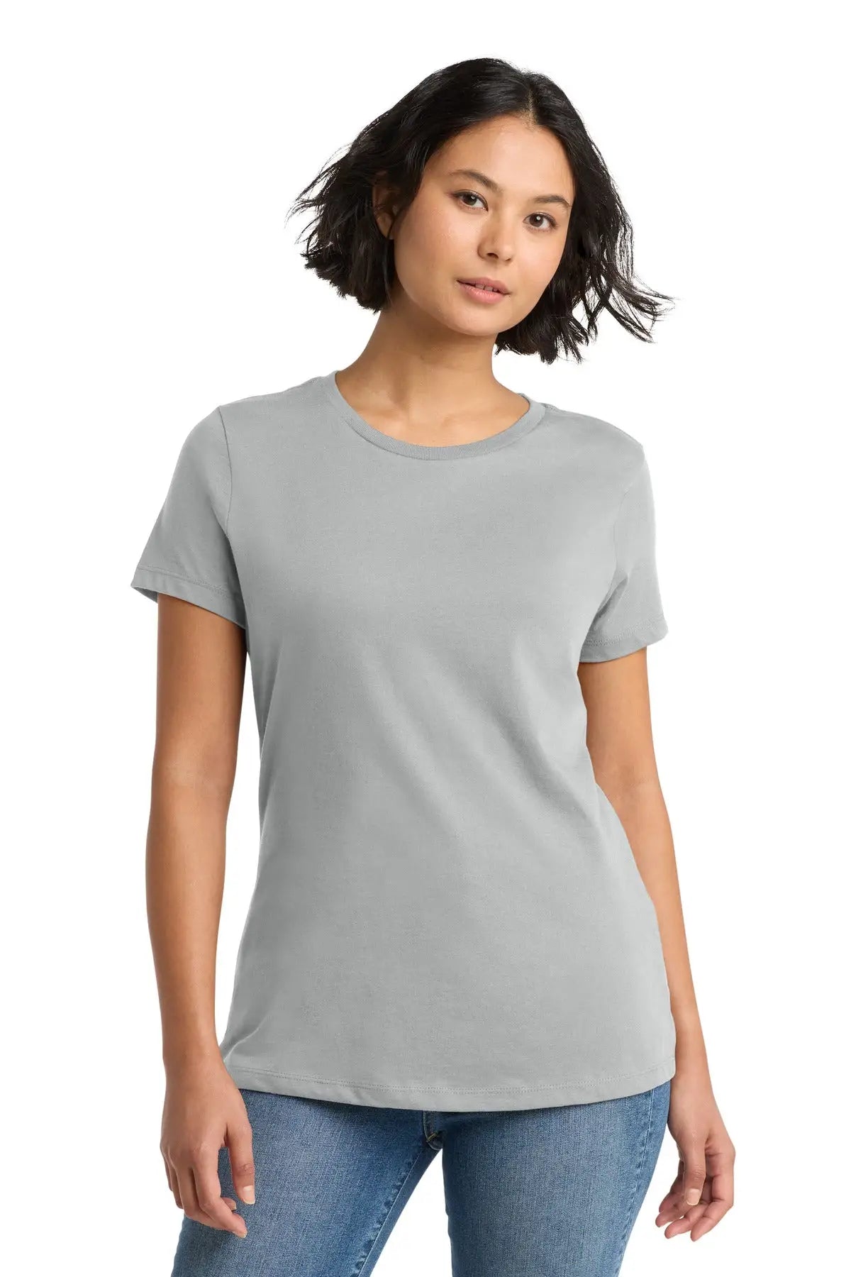 District Dm104l Women’s Perfect Weight Tee - Silver