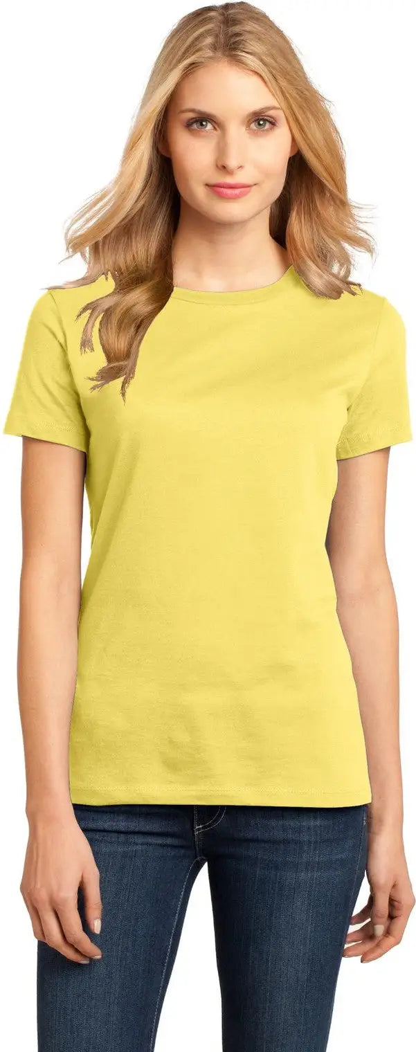 District Dm104l Women’s Perfect Weight Tee - Yellow - Ladies Xs