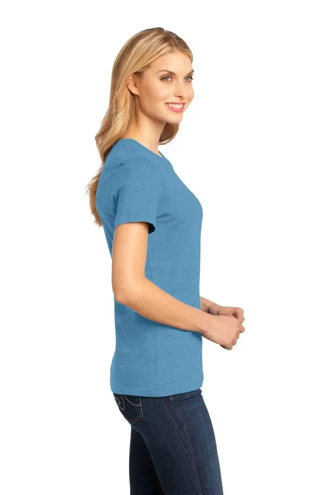 District Dm104l Women’s Perfect Weighttee - Clean Denim