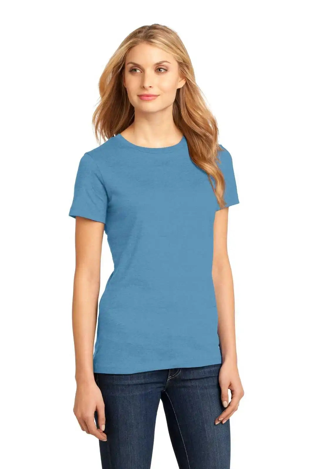 District Dm104l Women’s Perfect Weighttee - Clean Denim