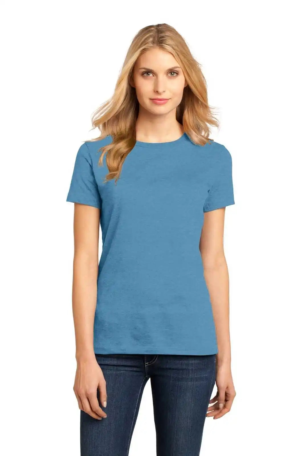District Dm104l Women’s Perfect Weighttee - Clean Denim