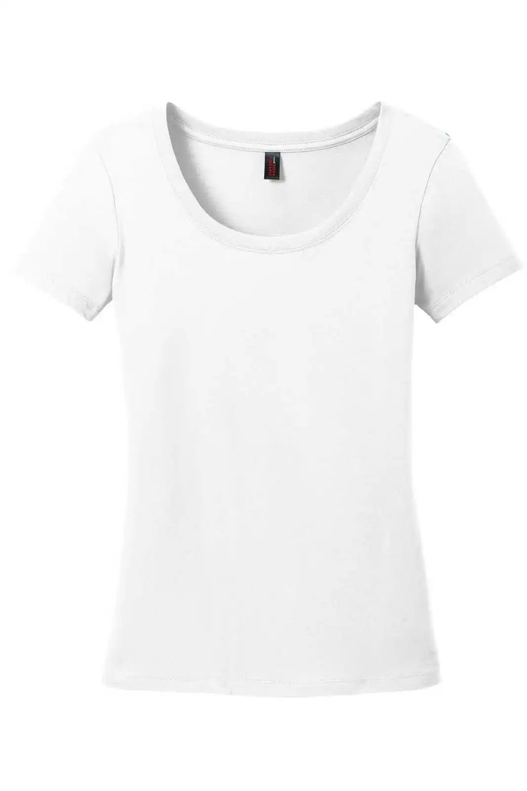 District Dm106l Women’s Perfect Weight Scoop Tee - Bright White