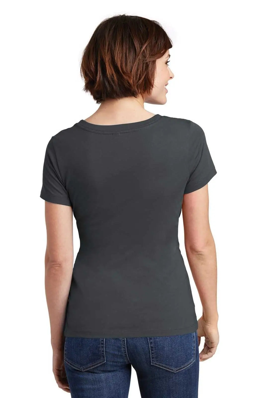 District Dm106l Women’s Perfect Weight Scoop Tee - Charcoal