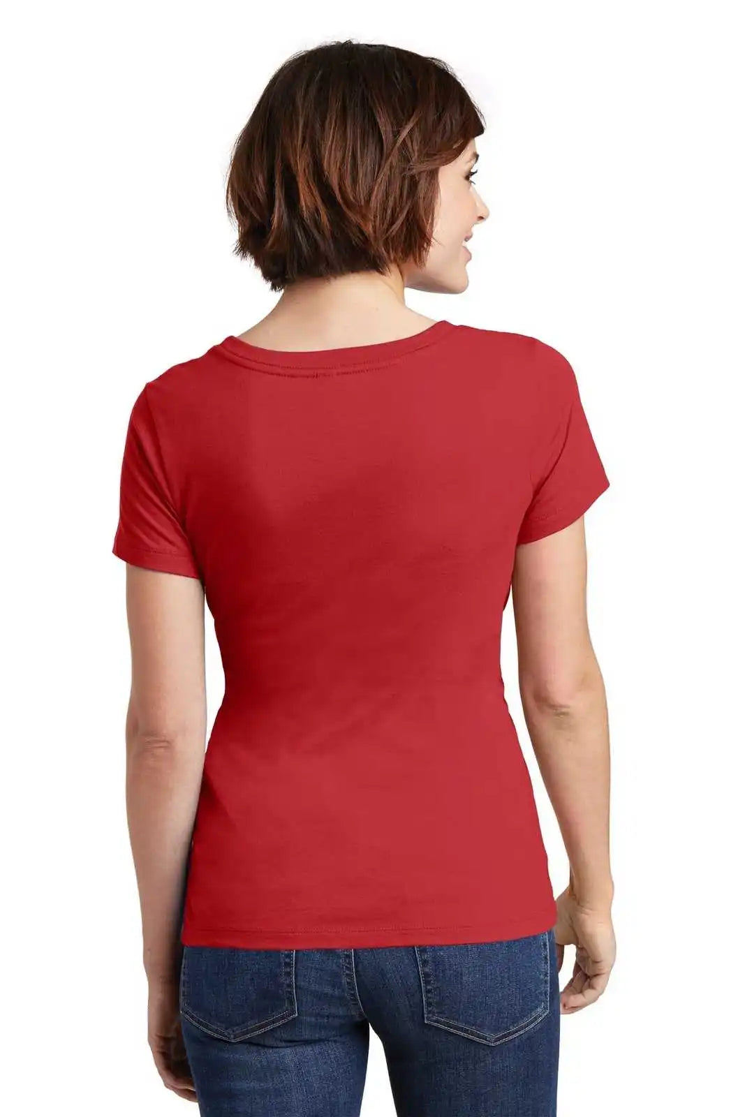 District Dm106l Women’s Perfect Weight Scoop Tee - Classic Red