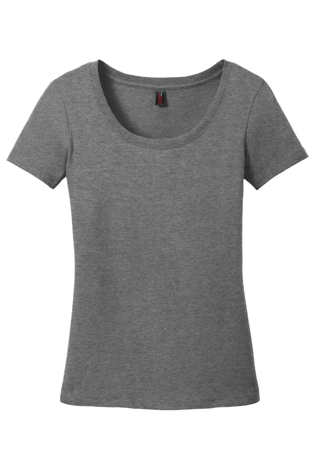 District Dm106l Women’s Perfect Weight Scoop Tee - Heathered Nickel